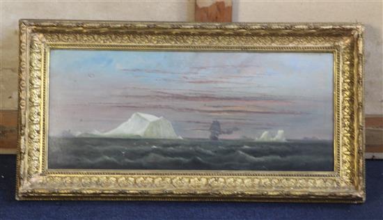 Arthur Wellington Fowles (1815-1883) Indiana, American National Line Steamship, AH Clark Esq. Commander, passing icebergs, July 6 4am l
